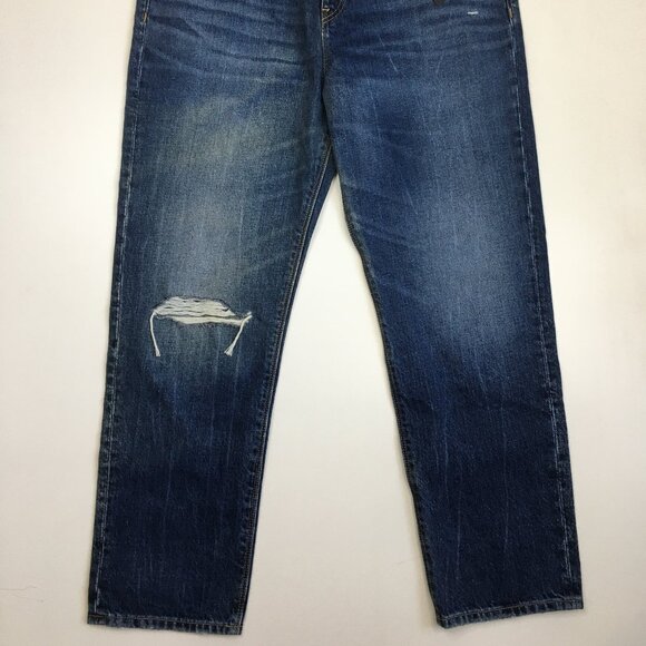 NWT HUDSON Med/Dark Wash JESSI Relaxed Cropped Boyfriend 5 Pocket Jeans - Picture 9 of 13